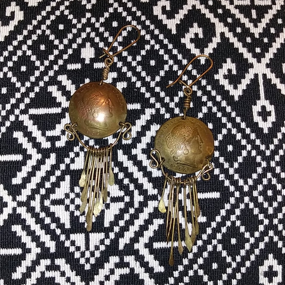 Vintage Peruvian Coin earrings